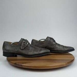 Mens Magnanni Spain Marco Brown Leather Monk Strap Dress Shoes Oxfords Size 11.5
